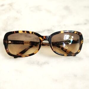 Ralph‎ Lauren Tortoiseshell Square Sunglasses Gradient Brown Lenses Women's